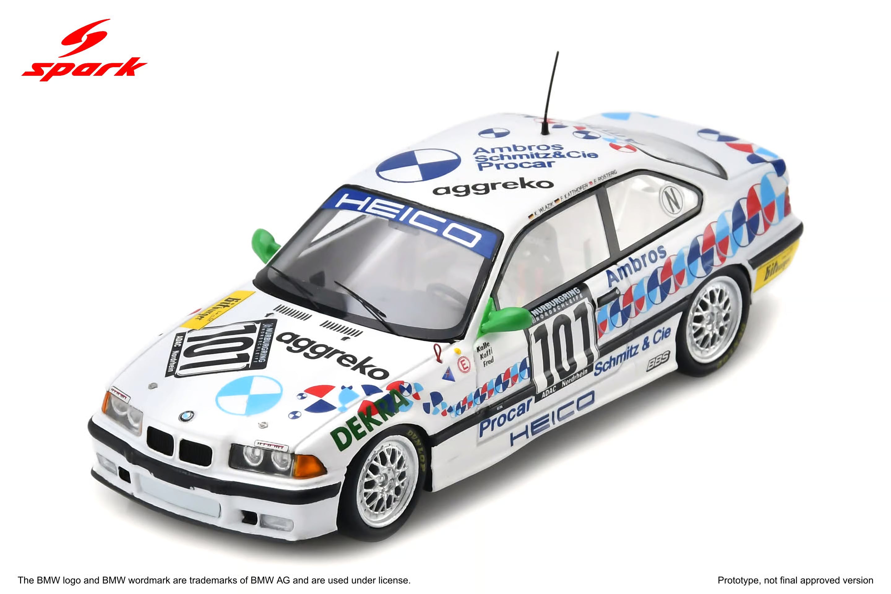 Pre-Order BMW M3 E36 No.101 Heico Dienstleistungen Winner Nürburgring 24H 1994 K. Wlazik - F. Katthöfer - F. Rosterg