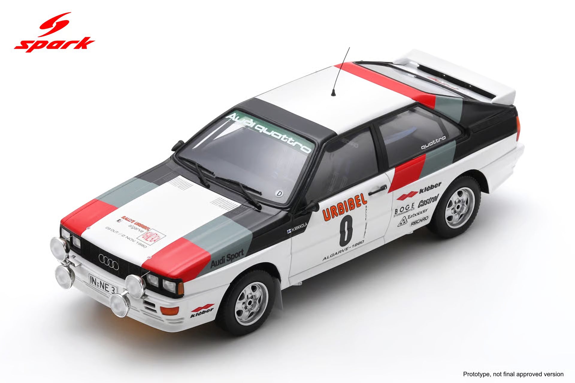 Pre-Order Audi Quattro No.0 Rali Urbibel Algarve 1980 H. Mikkola - A. Hertz