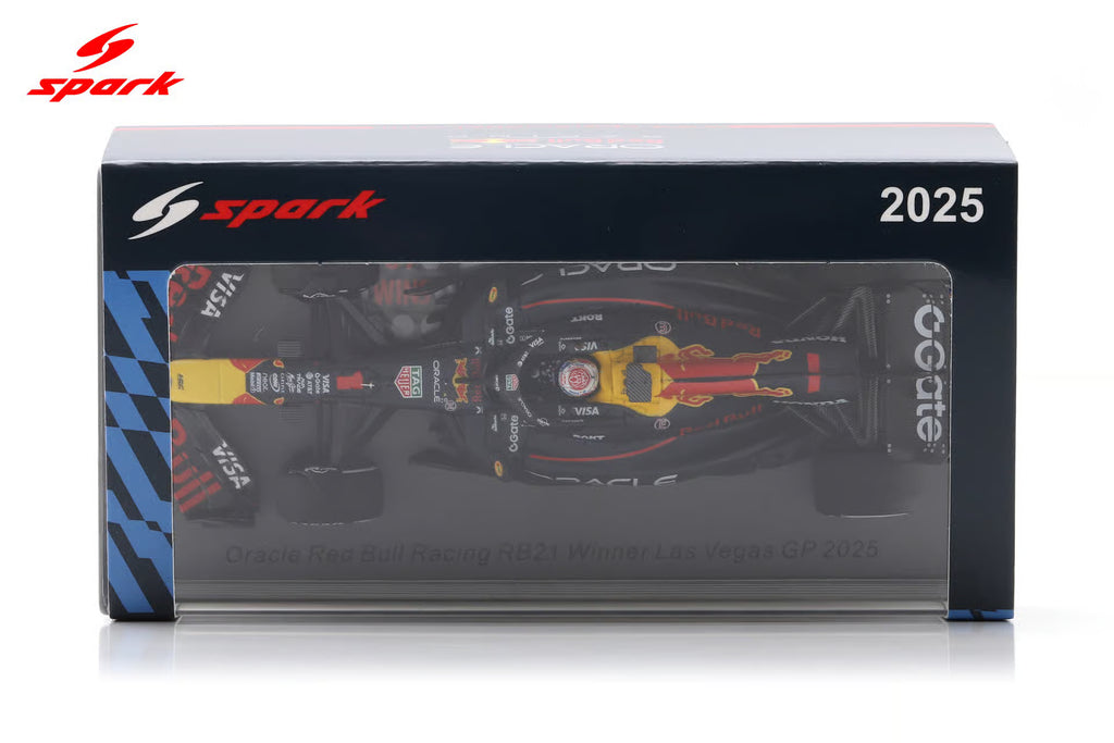 Pre-Order - Oracle Red Bull Racing RB21 No.1 Winner Las Vegas GP 2025 Max Verstappen ( with pit board ) 1:43