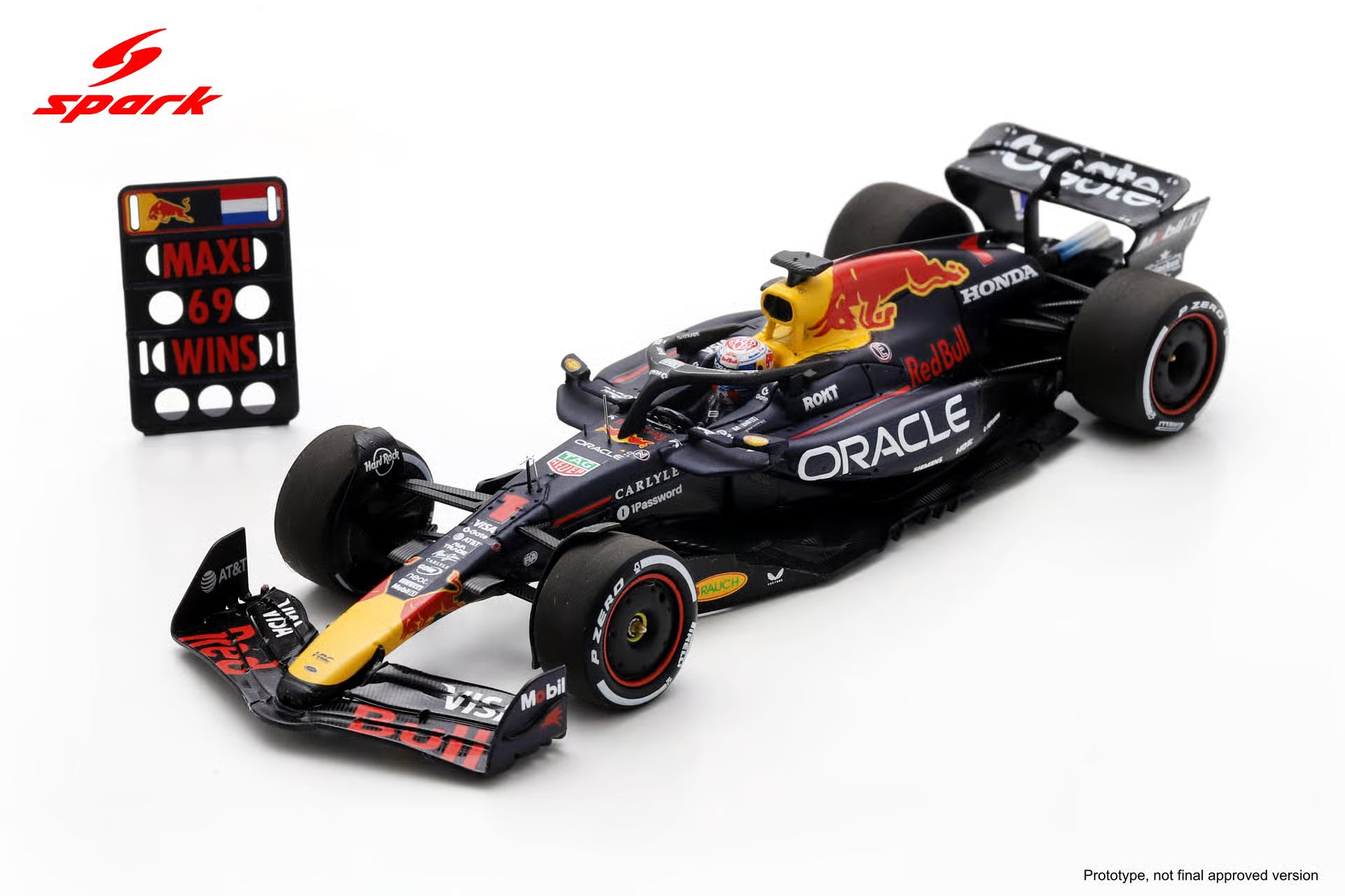 Pre-Order - Oracle Red Bull Racing RB21 No.1 Winner Las Vegas GP 2025 Max Verstappen ( with pit board ) 1:43