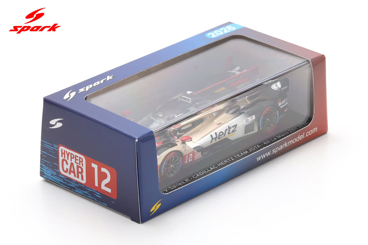 Cadillac V-Series.R No.12 CADILLAC HERTZ TEAM JOTA 4th Le Mans 24H 2026 A. Lynn – W. Stevens – N. Nato 1:43 Scale