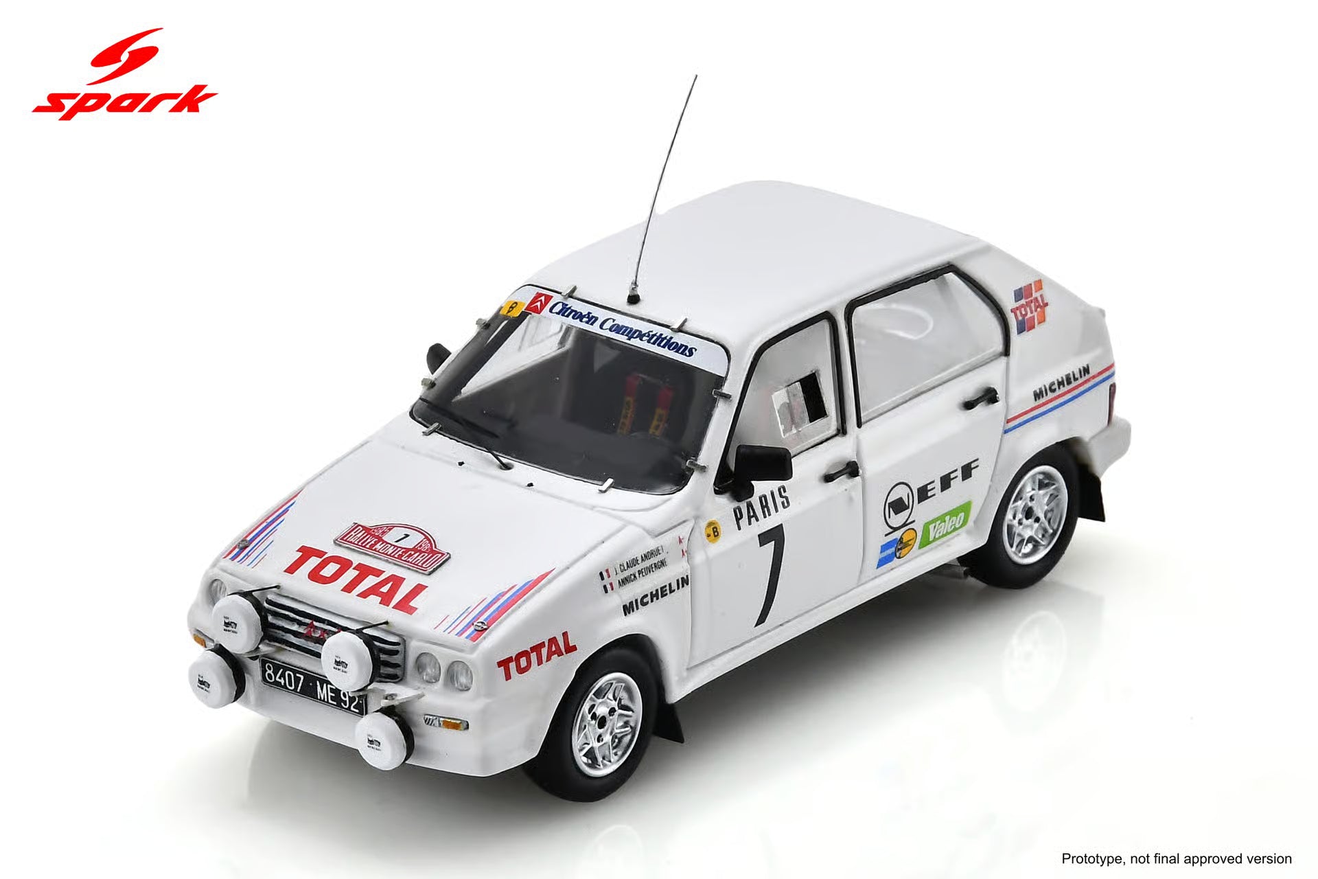 Pre-Order Citroën Visa 1000 Pistes No.7 8th Monte Carlo Rally 1985 J-C. Andruet - A. Peuvergne