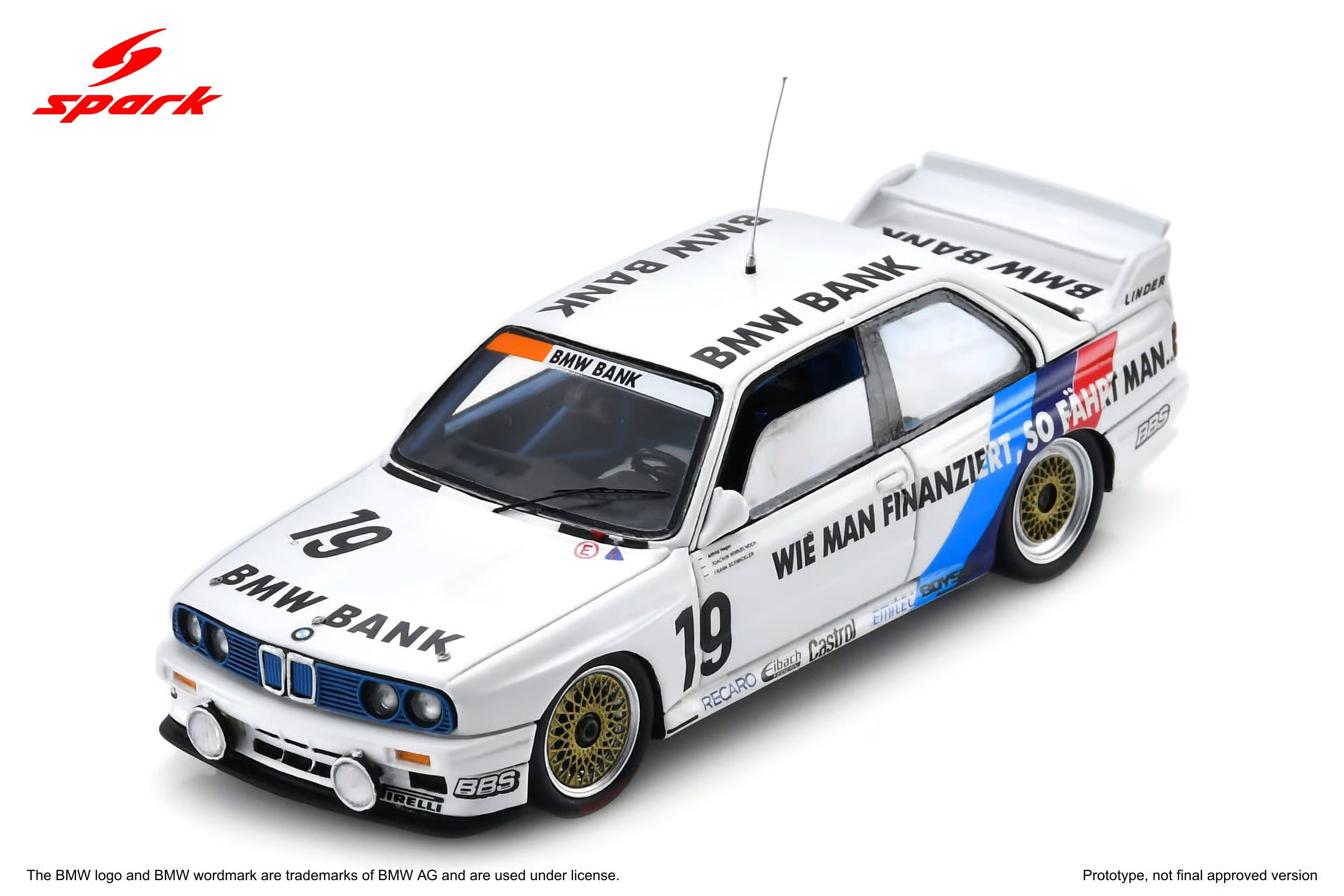 Pre-Order BMW M3 E30 No.19 Linder M Team Winner Nürburgring 24H 1990 A. Heger - F. Schmickler - J. Winkelhock