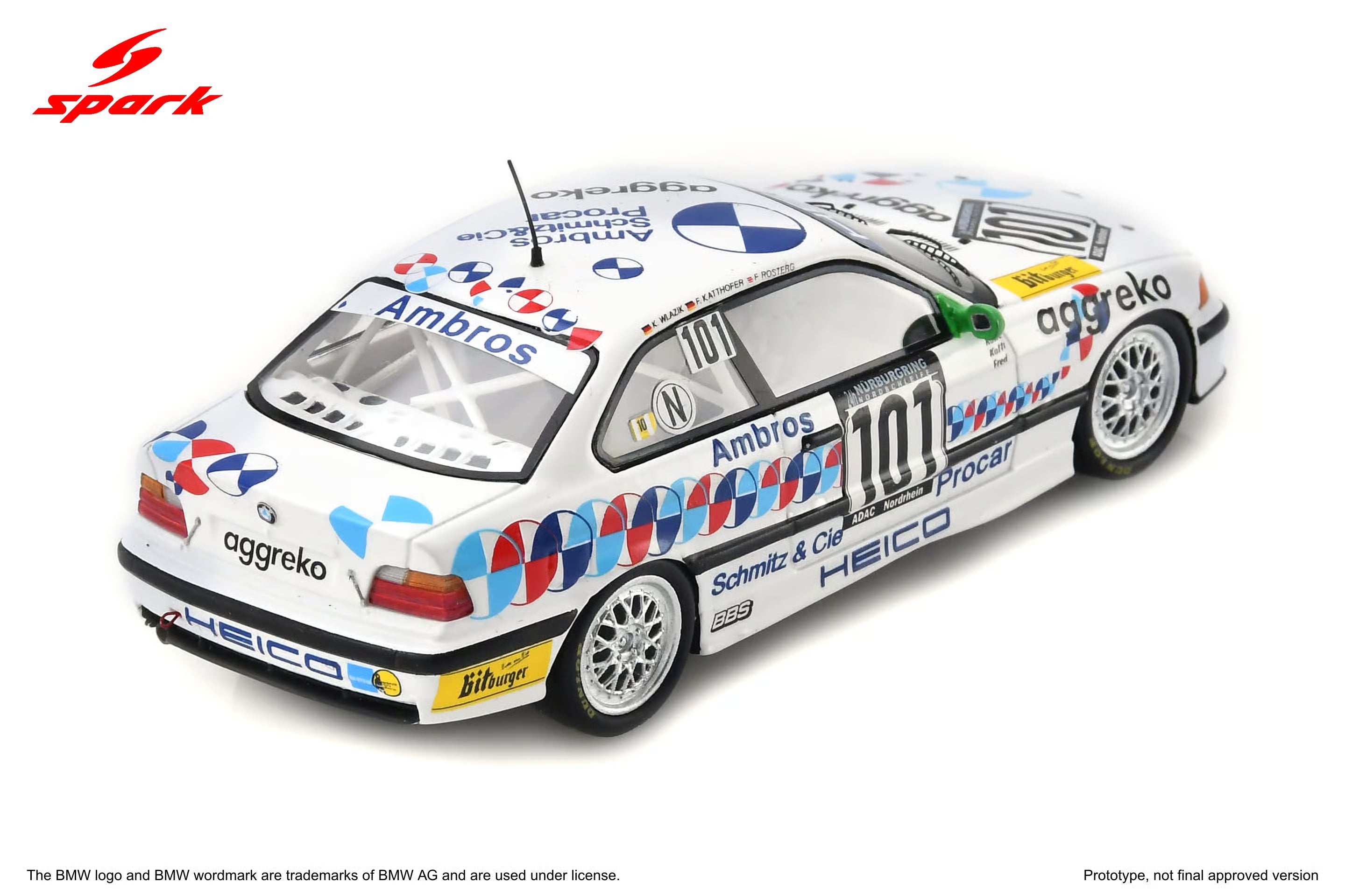 Pre-Order BMW M3 E36 No.101 Heico Dienstleistungen Winner Nürburgring 24H 1994 K. Wlazik - F. Katthöfer - F. Rosterg