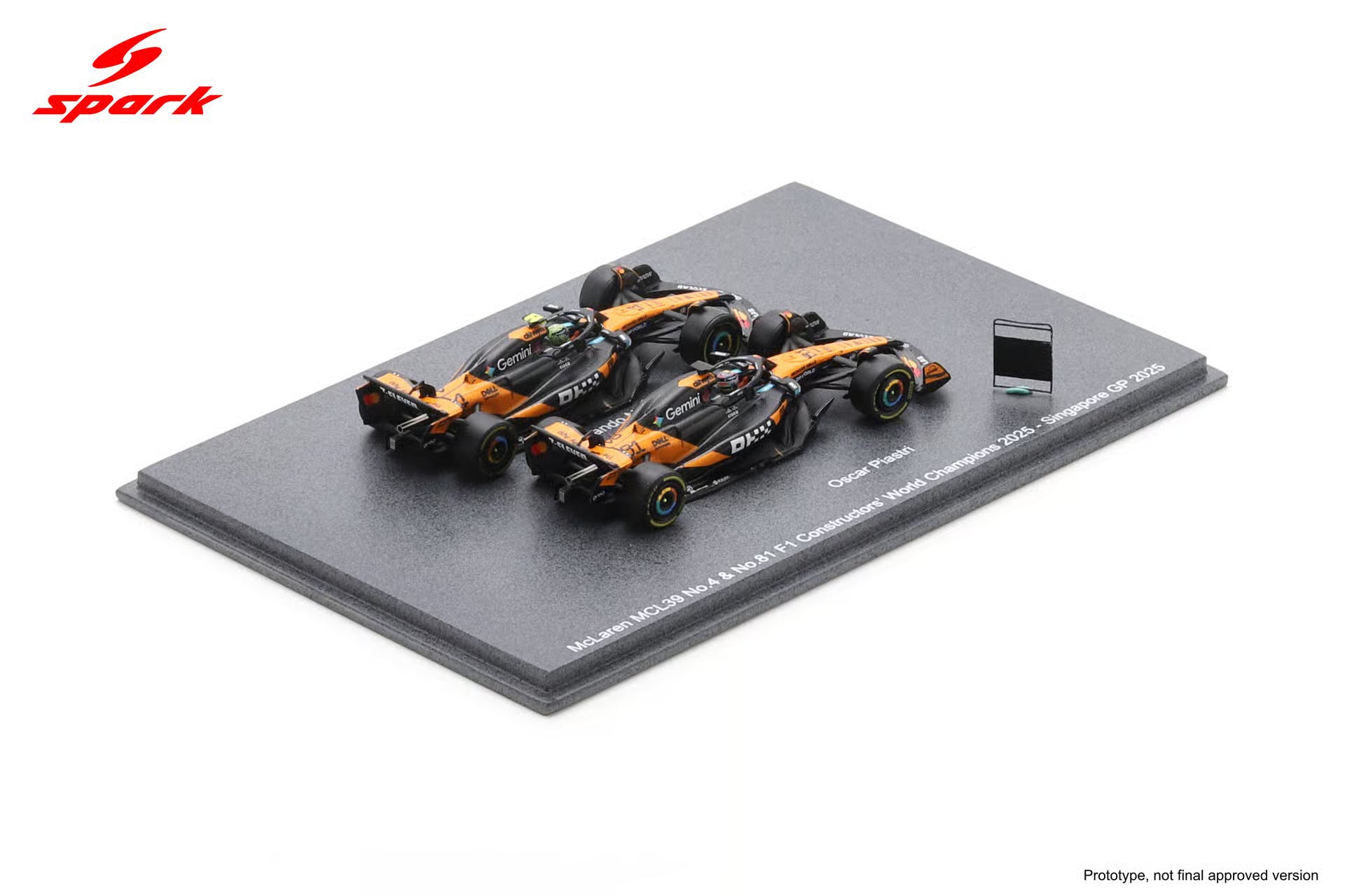 McLaren MCL39 No.4 & No.81 Formula 1 Constructors' Champion 2025 Lando Norris & Oscar Piastri