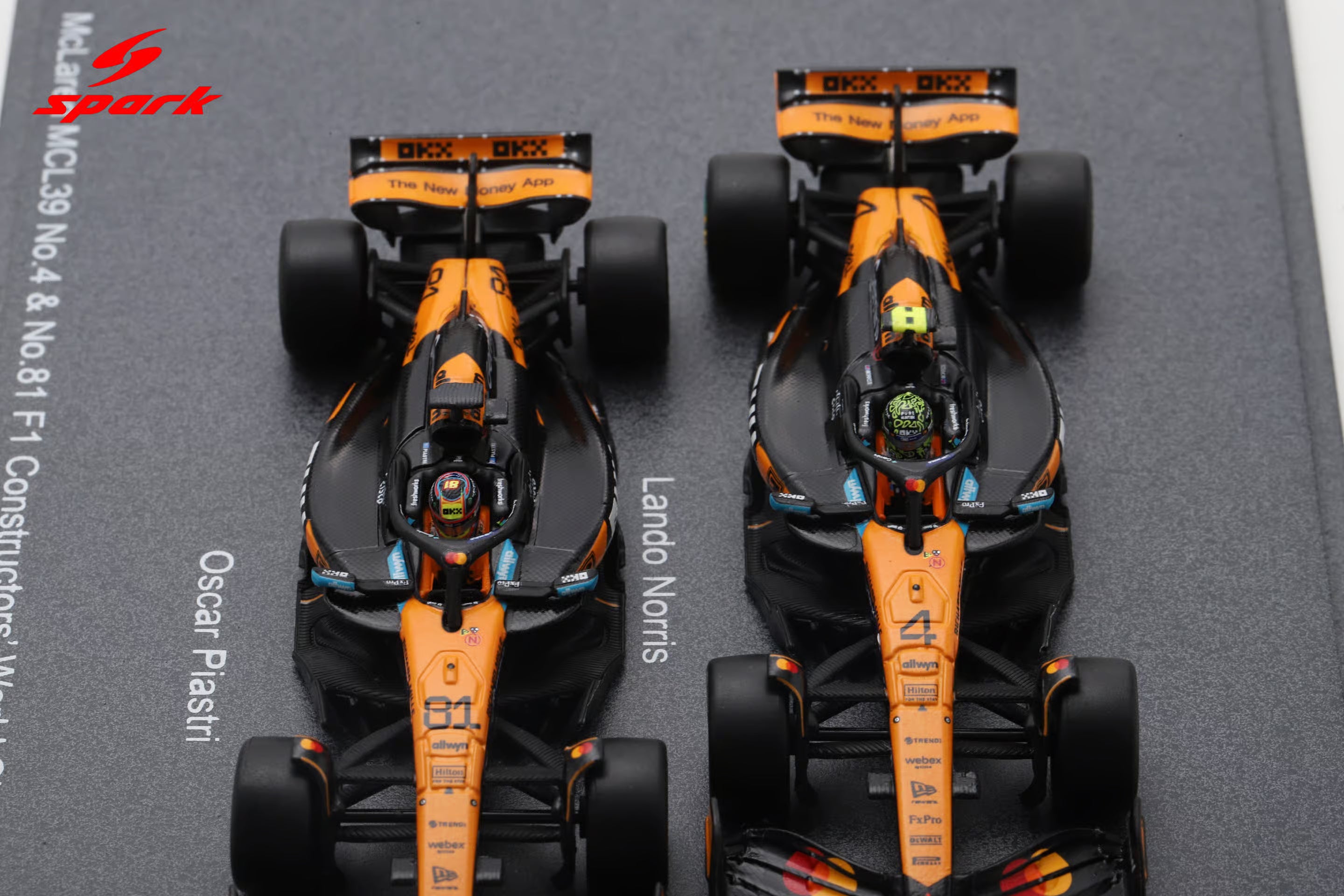 McLaren MCL39 No.4 & No.81 Formula 1 Constructors' Champion 2025 Lando Norris & Oscar Piastri
