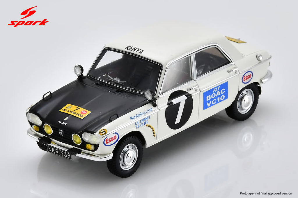 Pre-Order Peugeot 204 No.7 East African Safari Rally (class winner) 1967 H. Lionnet - P. Cliff