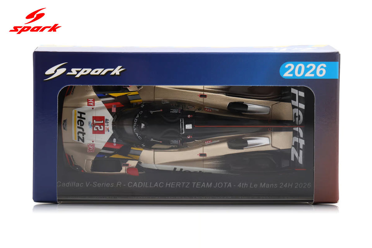 Cadillac V-Series.R No.12 CADILLAC HERTZ TEAM JOTA 4th Le Mans 24H 2026 A. Lynn – W. Stevens – N. Nato 1:43 Scale