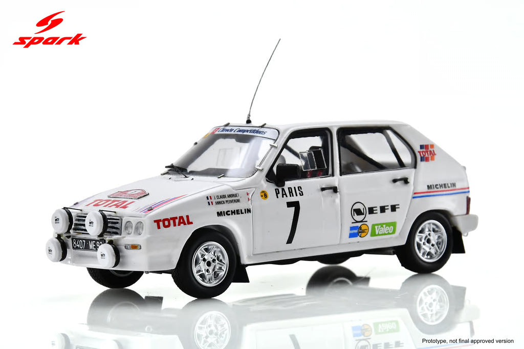 Pre-Order Citroën Visa 1000 Pistes No.7 8th Monte Carlo Rally 1985 J-C. Andruet - A. Peuvergne