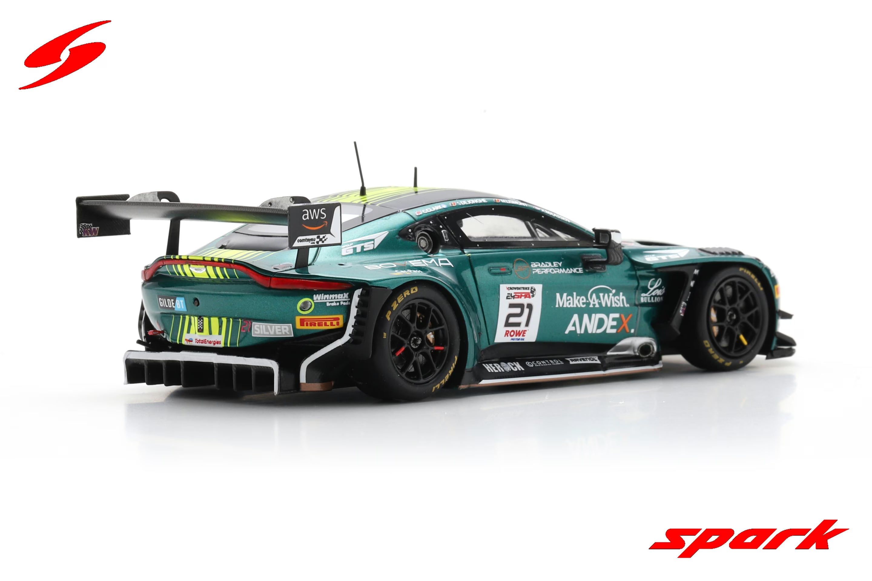 Aston Martin Vantage AMR GT3 EVO No.21 Comtoyou Racing 24H Spa 2024 C. Clark – M. Lismont – X. Maassen – S. Dejonghe Limited 300  1:43