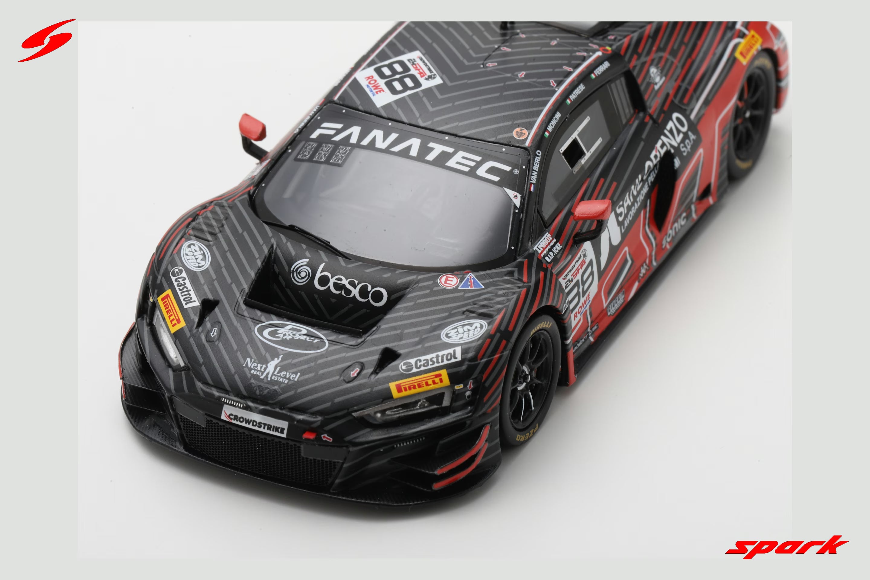 Audi R8 LMS GT3 EVO II No.88 Tresor Attempto Racing 24H Spa 2024 L. Moncini – L. Patrese – L. Ferrari – G. van Berlo Limited 300  1:43