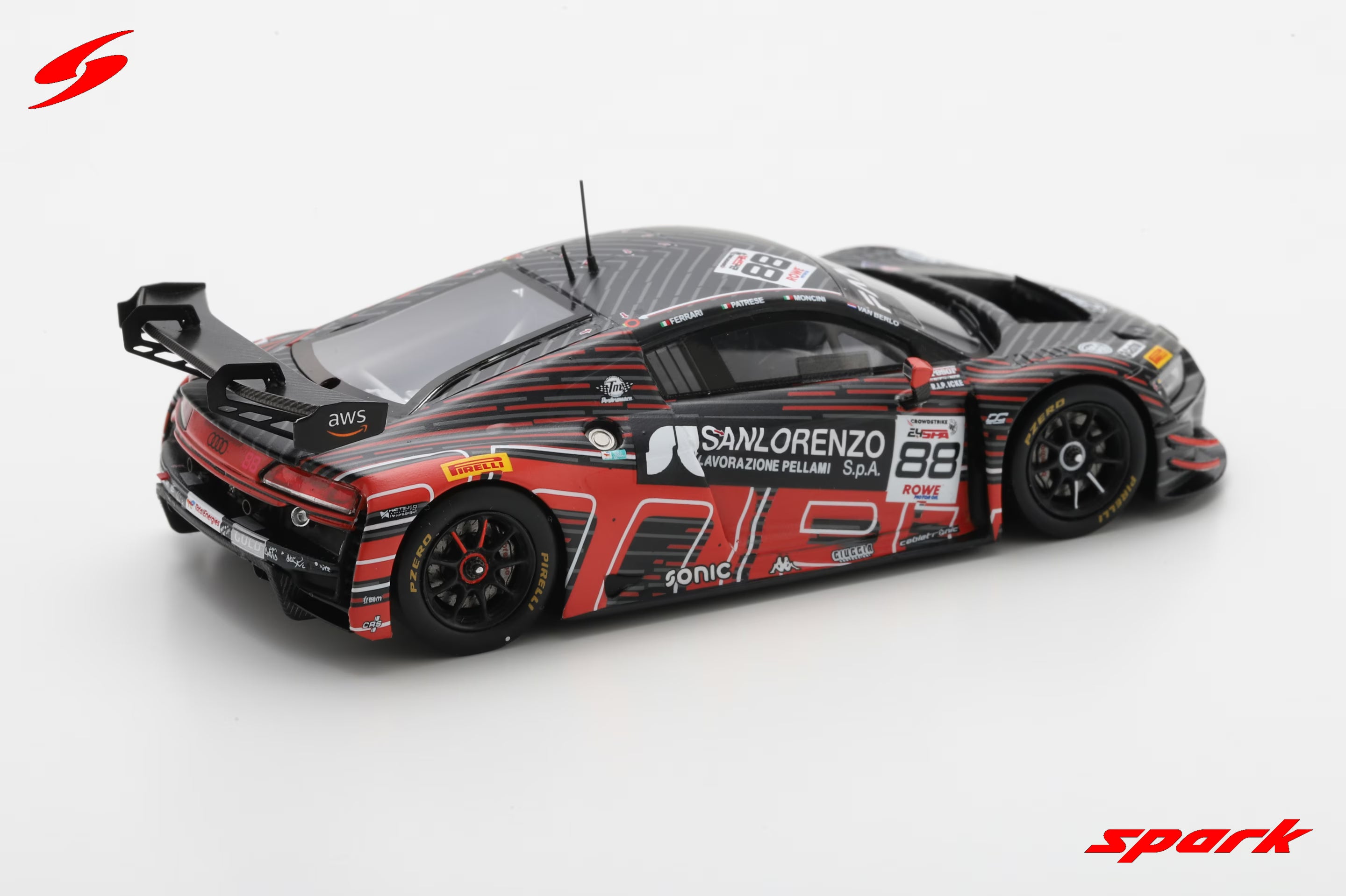 Audi R8 LMS GT3 EVO II No.88 Tresor Attempto Racing 24H Spa 2024 L. Moncini – L. Patrese – L. Ferrari – G. van Berlo Limited 300  1:43