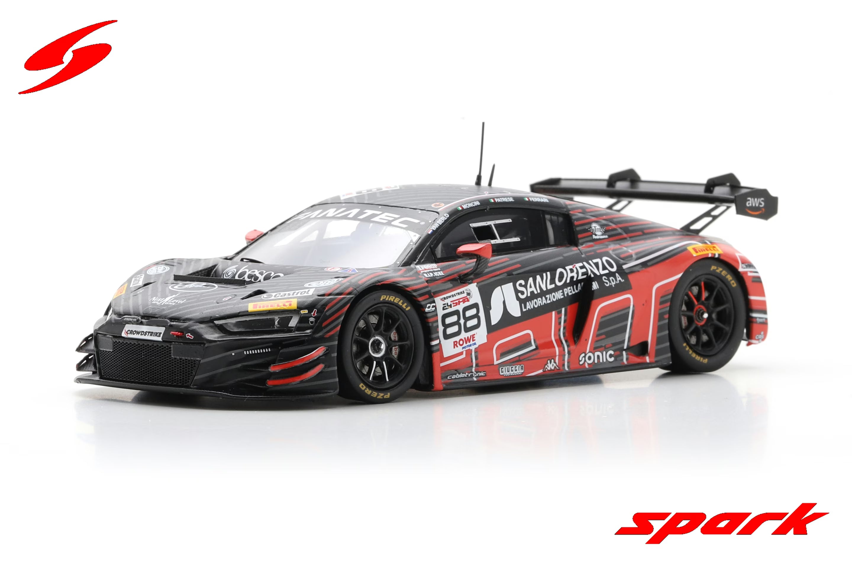 Audi R8 LMS GT3 EVO II No.88 Tresor Attempto Racing 24H Spa 2024 L. Moncini – L. Patrese – L. Ferrari – G. van Berlo Limited 300  1:43