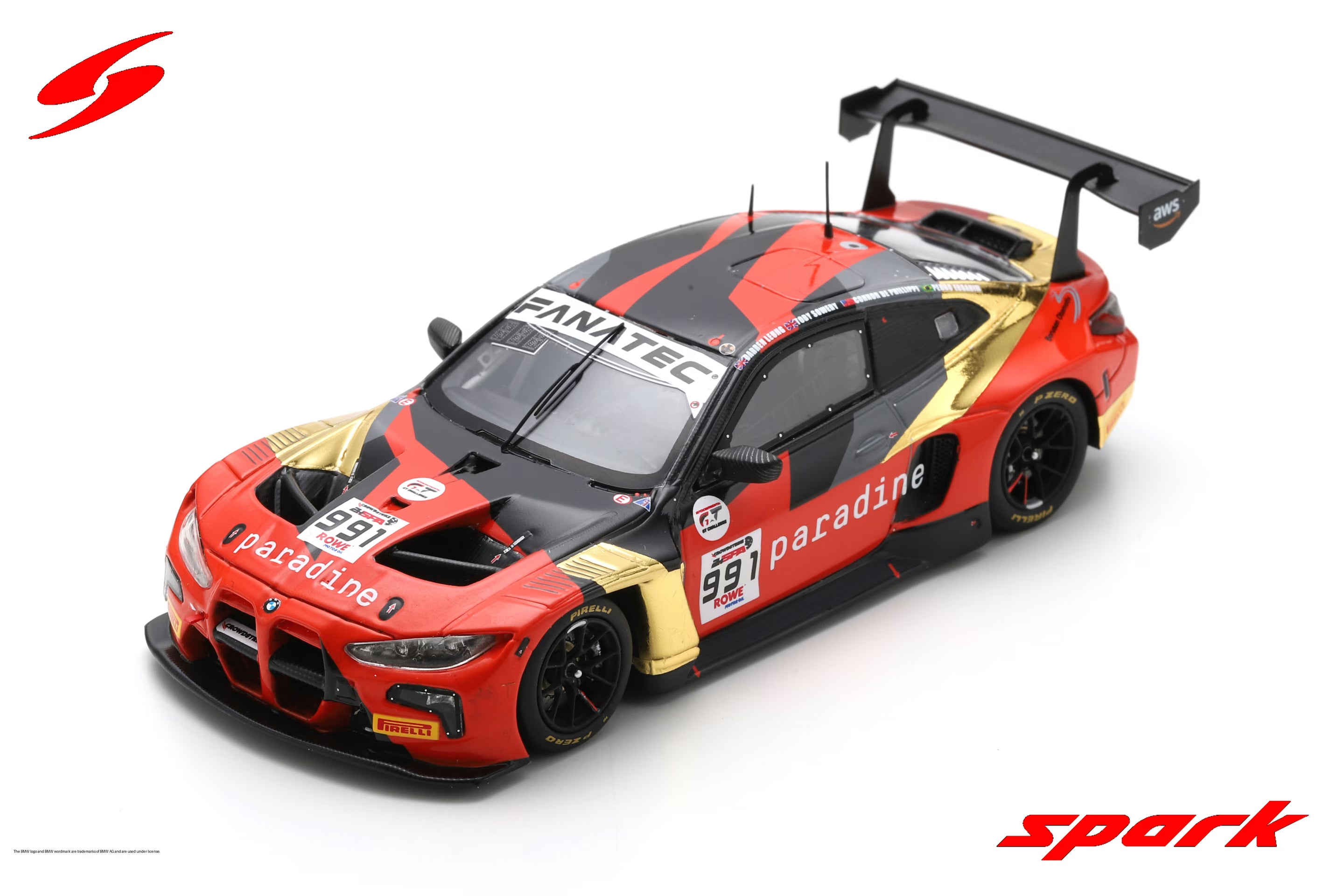BMW M4 GT3 No.991 Century Motorsport 24H Spa 2024 D. Leung – P. Ebrahim Carvalho – T. Sowery - C. de Phillippi Limited 300  1:43