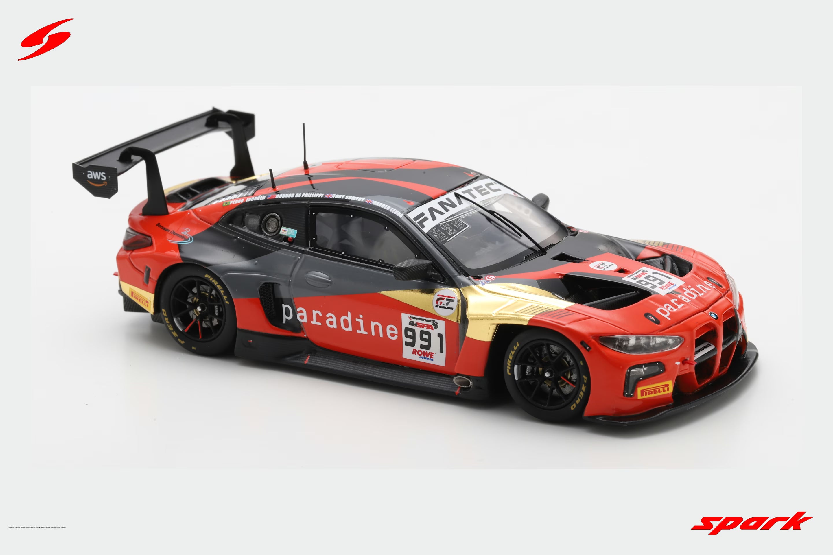 BMW M4 GT3 No.991 Century Motorsport 24H Spa 2024 D. Leung – P. Ebrahim Carvalho – T. Sowery - C. de Phillippi Limited 300  1:43