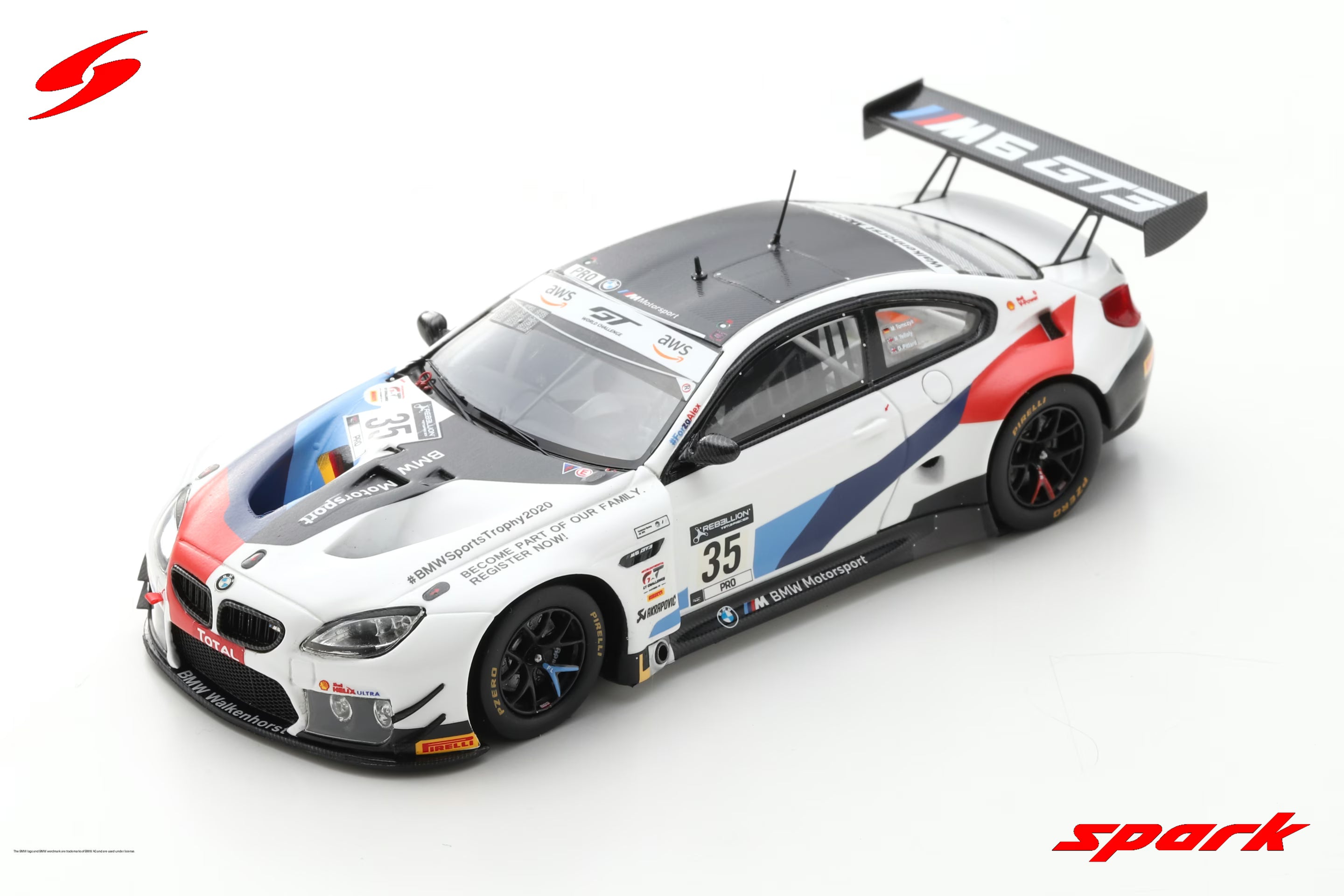BMW M6 GT3 No.35 Walkenhorst Motorsport 24H Spa 2020 M. Tomczyk - D. Pittard - N. Yelloly Limited 300  1:43