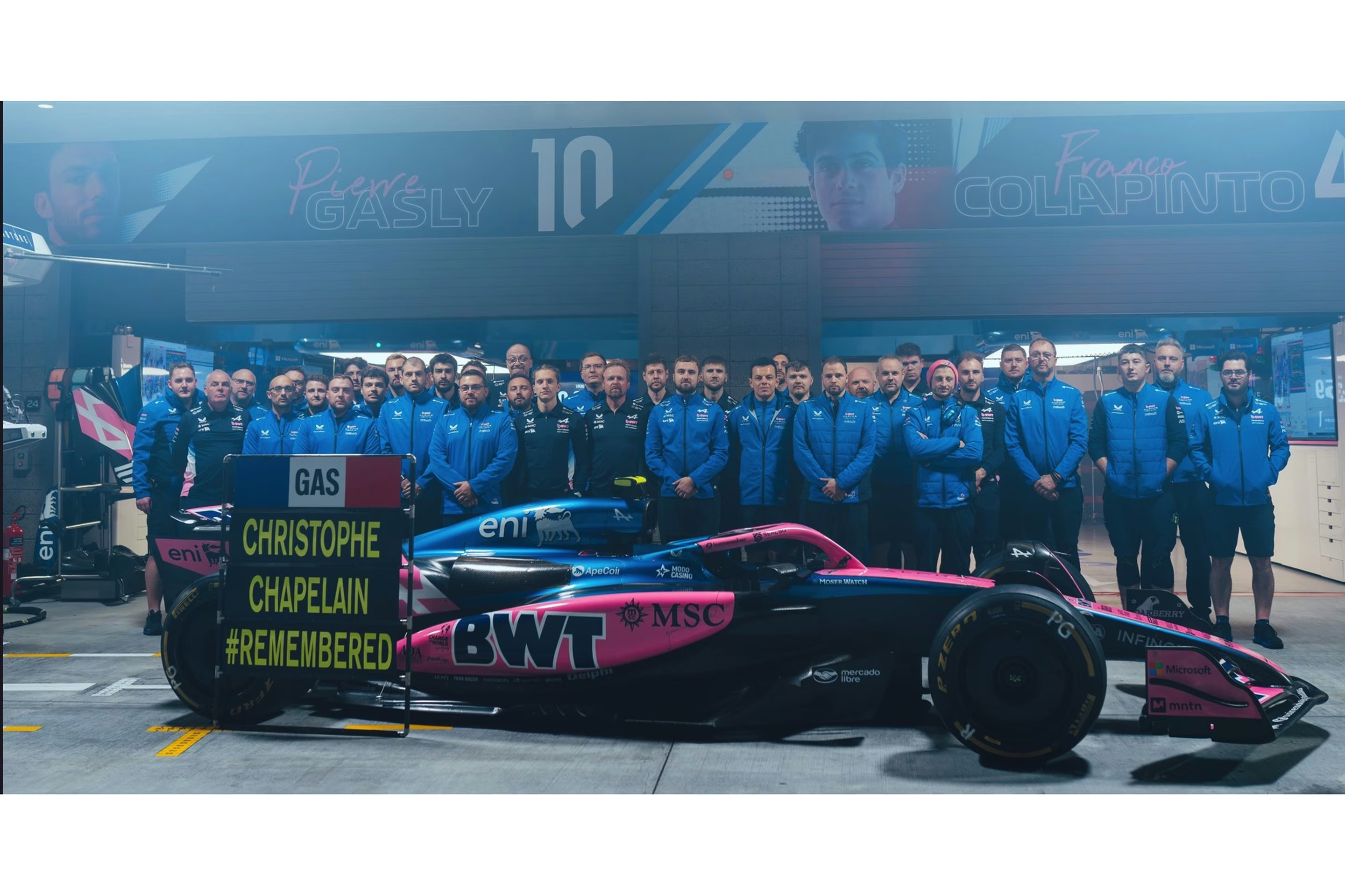 BWT Alpine Formula One Team A525 No.10 Las Vegas GP 2025 Pierre Gasly (with pit board) 1:43