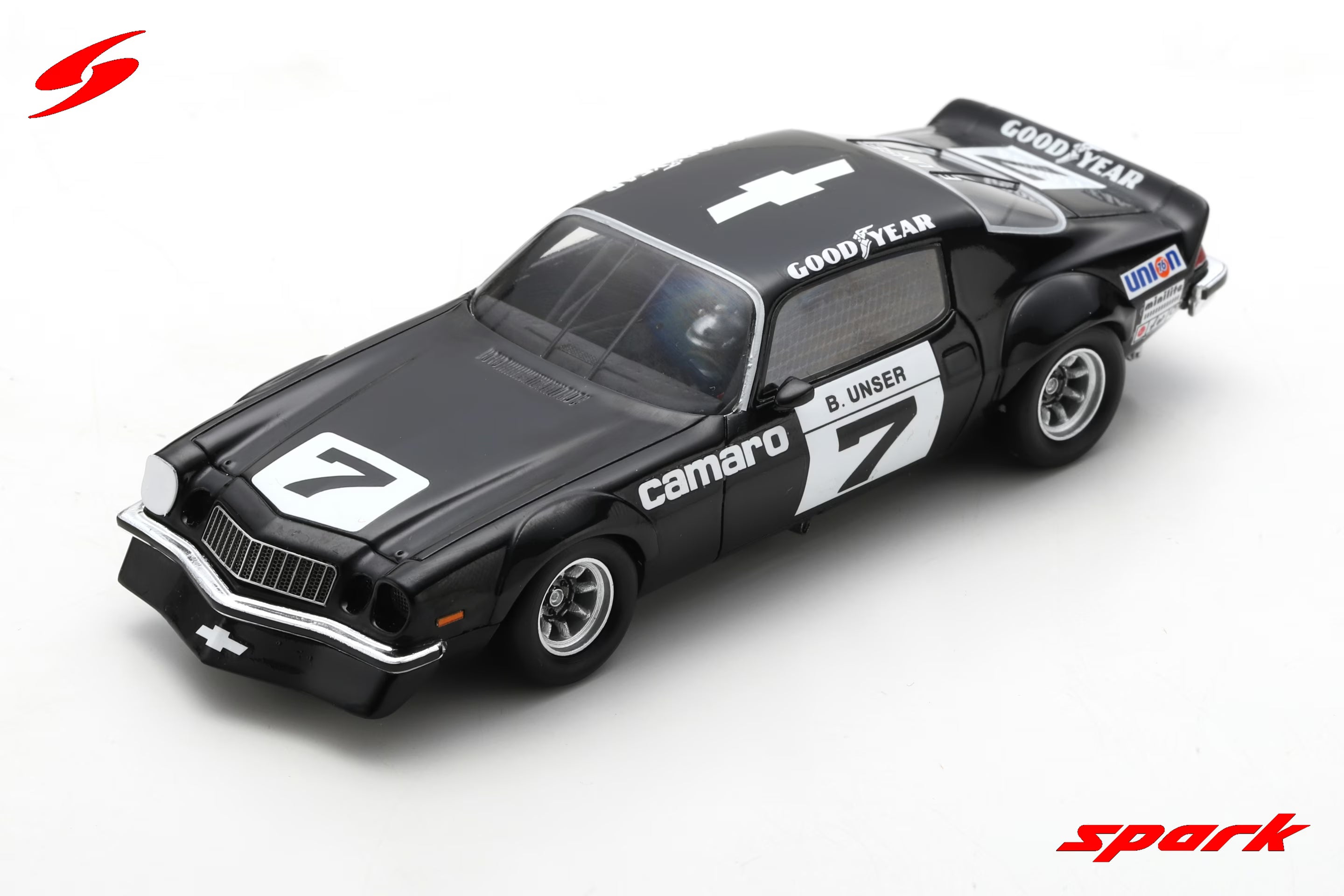 Pre-Order - Chevrolet Camaro No.7 Winner Michigan IROC 1975 Bobby Unser Limited 500 1:43