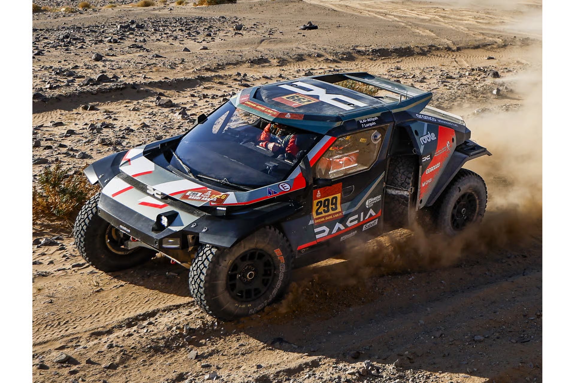 Pre-Order Dacia Sandrider No.299 Winner Dakar Rally 2026 N. Al-Attiyah - F. Lurquin 1:43