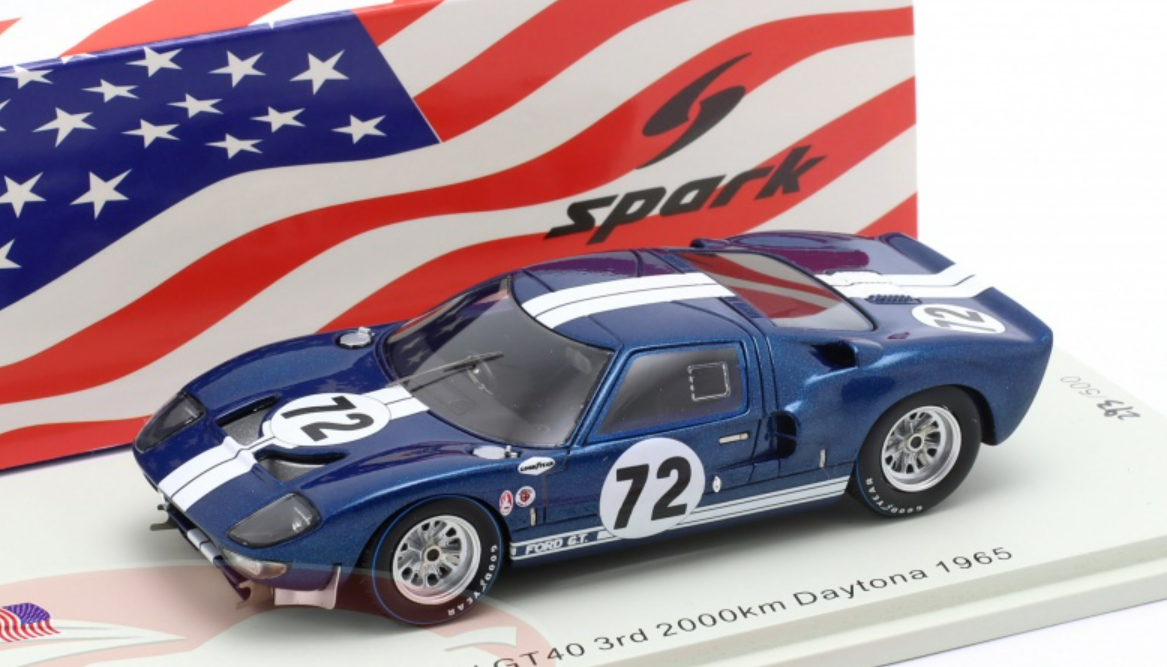 Ford GT40 No.72 – 3rd Place 2000km Daytona 1965 | Bob Bondurant / Jo Schlesser 1:43