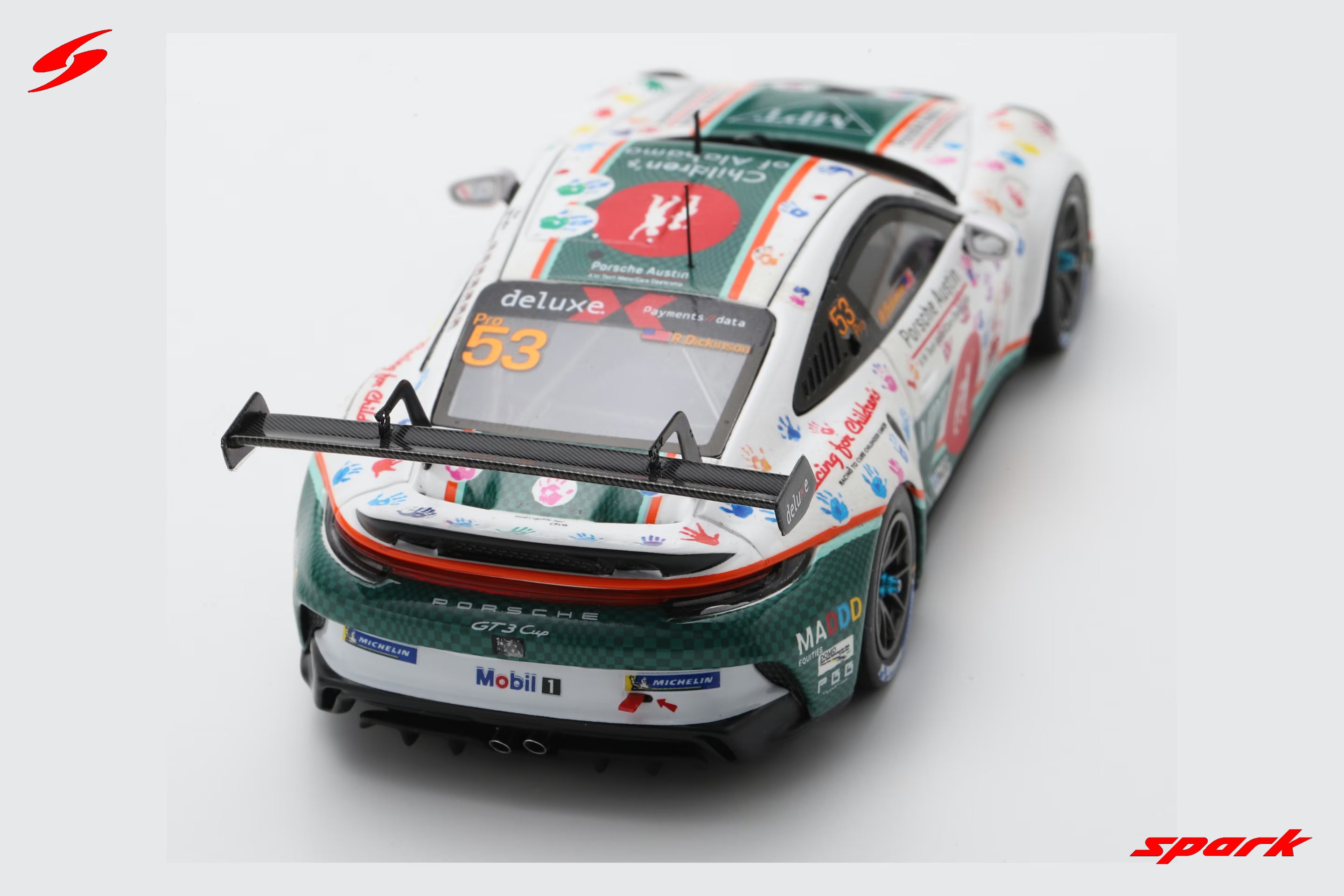 Porsche 911 GT3 Cup No.53 Porsche Deluxe Carrera Cup North America Champion 2023 Riley Dickinson Limited 300  1:43