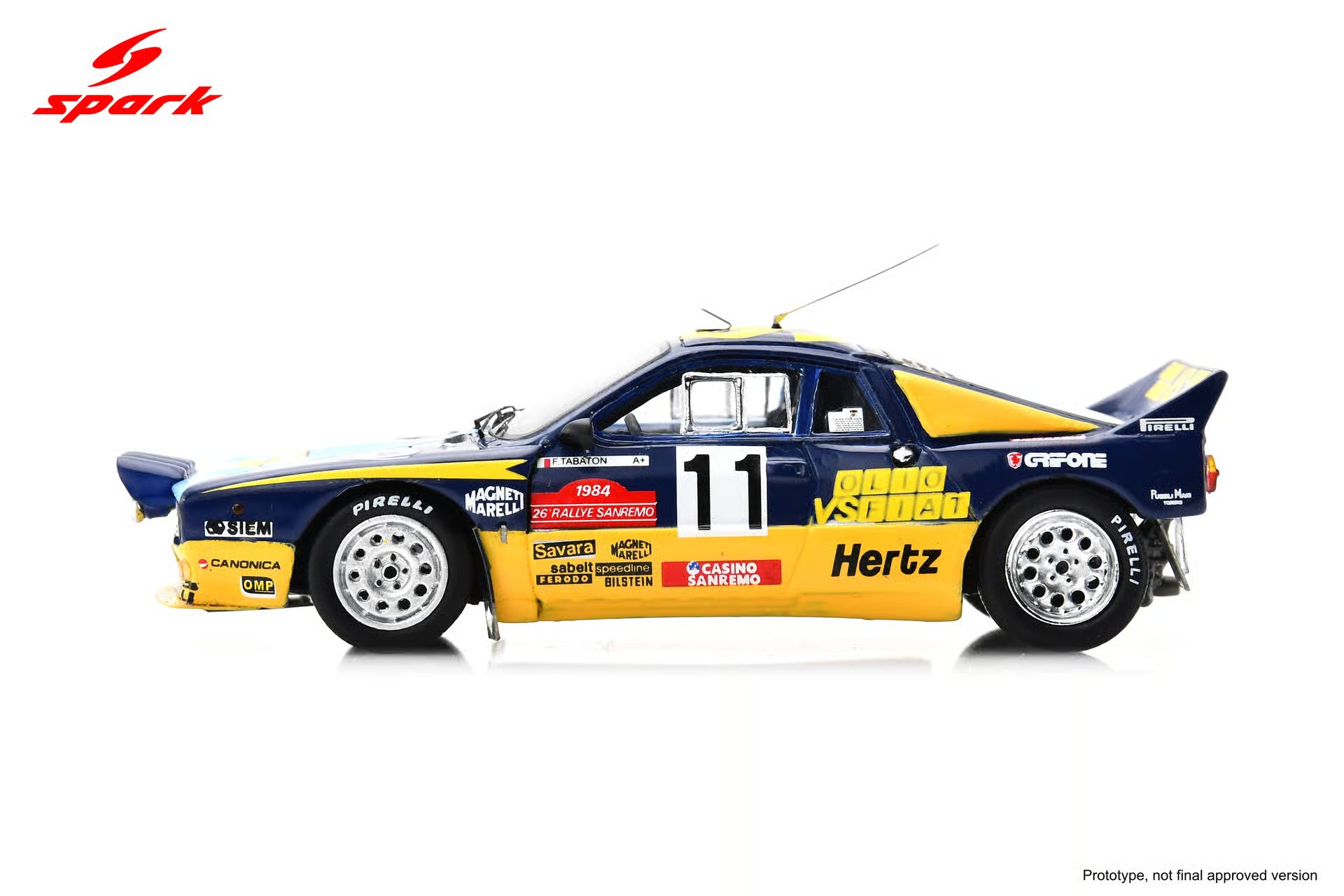 Pre-Order Lancia 037 Rally No.11 Sanremo Rally 1984 F. Tabaton - L. Tedeschini