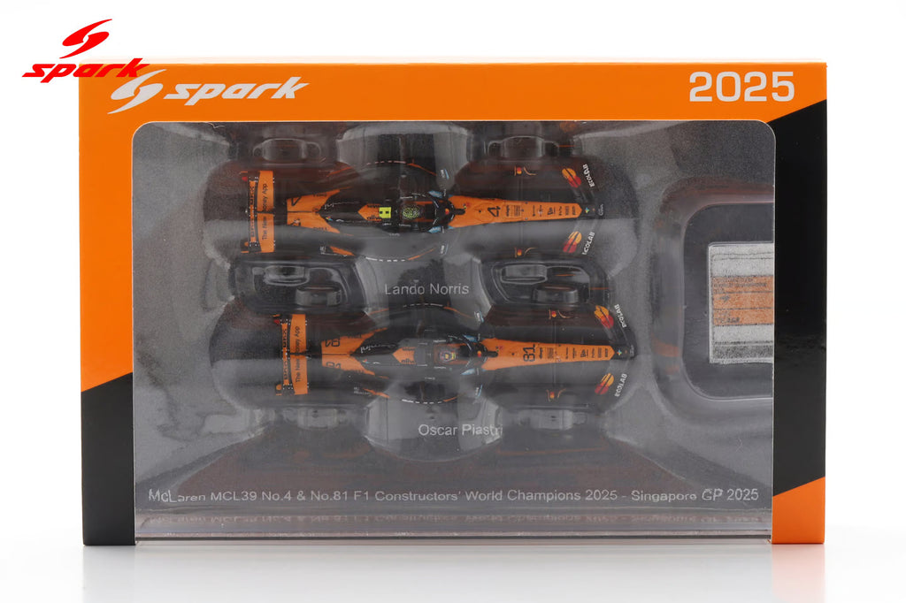 McLaren MCL39 No.4 & No.81 Formula 1 Constructors' Champion 2025 Lando Norris & Oscar Piastri