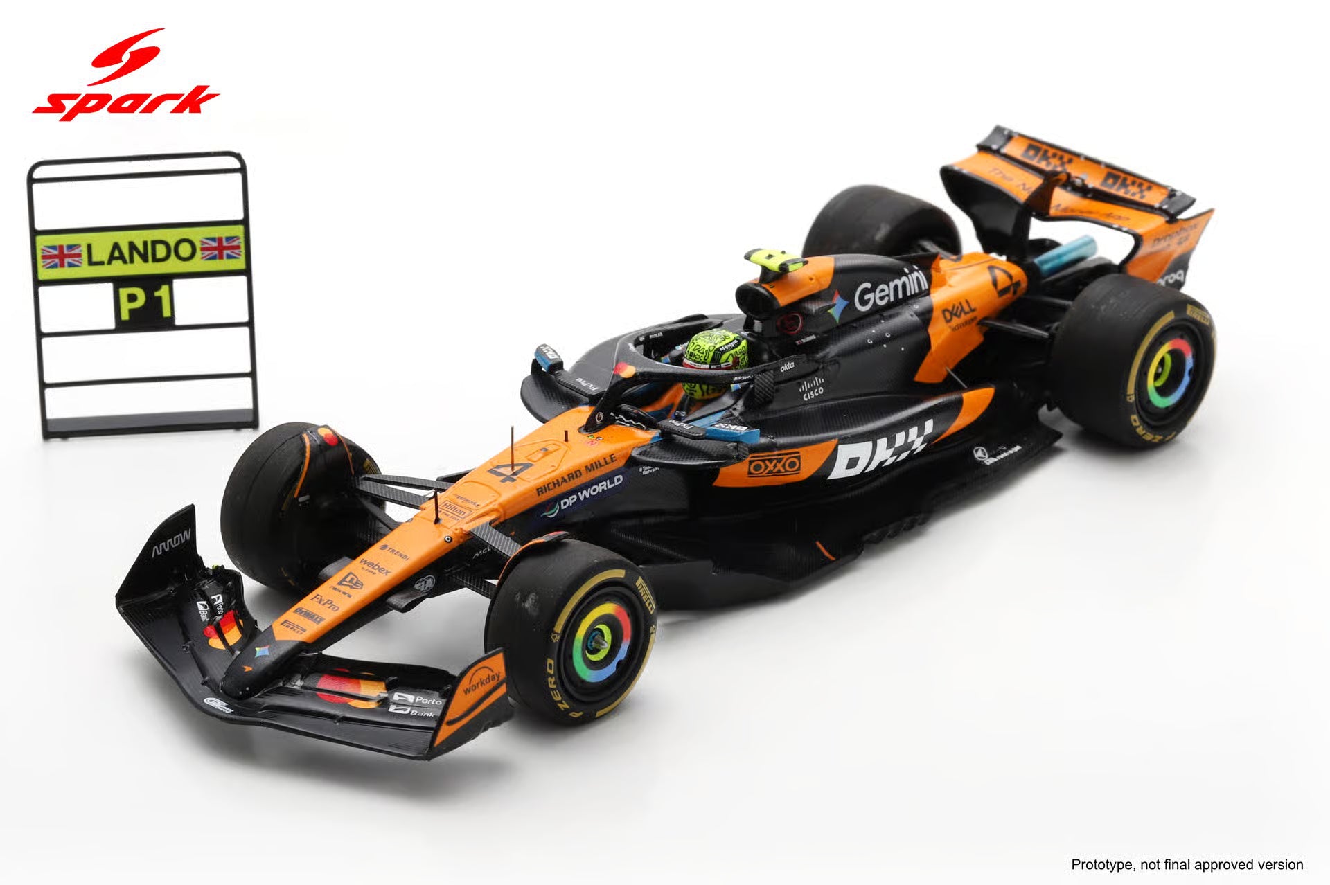 Pre-Order - McLaren MCL39 No.4 Winner Brazilian GP 2025 Lando Norris (with number board) 1:43